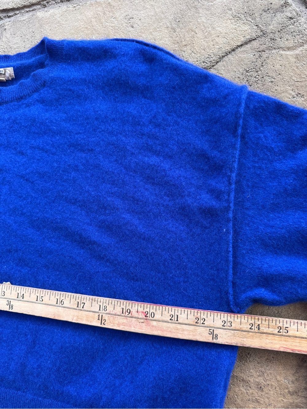 Pilcro Anthropologie Alani Cashmere Cropped Sweater Cobalt Blue Size 1X - Picture 10 of 13